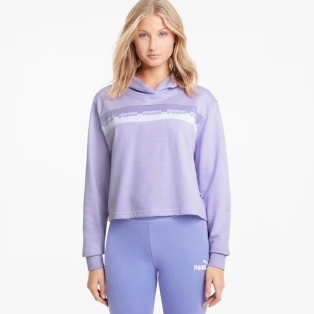 Puma Amplified Cropped Hoodie Lavander Purple